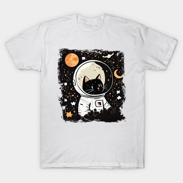 Funny Cat Astronaut Space Cat Lover Retro - Love Cats T-Shirt by Wesley Mcanderson Jones